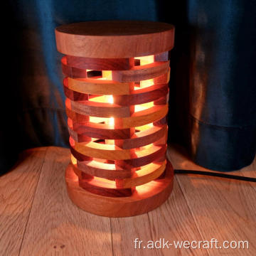 Lampe en bois creuse de cylindre avec variateur de gradateur